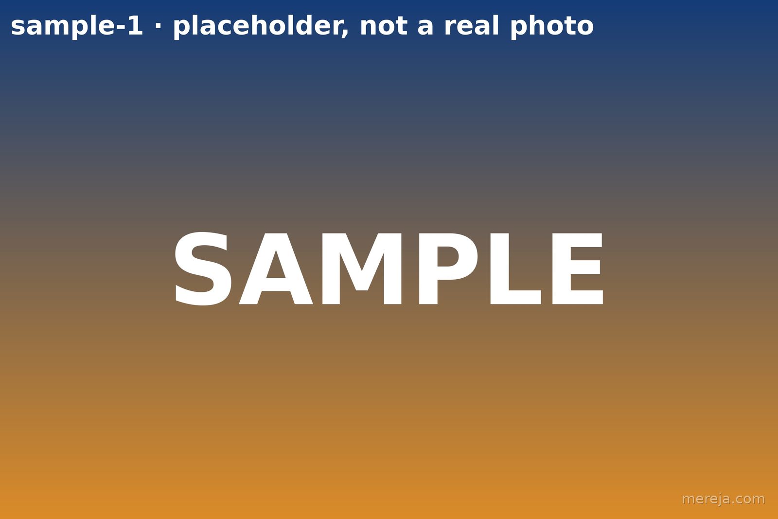 Blue-to-orange gradient placeholder labeled SAMPLE