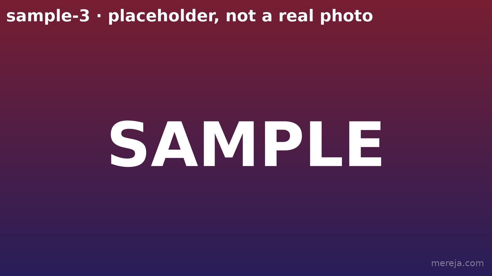 Red-to-purple gradient placeholder labeled SAMPLE